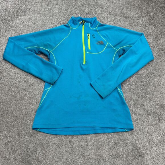 The North Face Jackets & Blazers - The North Face FlashDry 1/4 Zip Pullover Jacket Womens Small Blue Neon Green